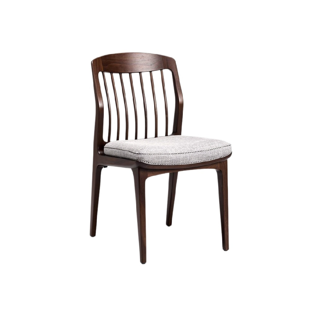 Sleek Wooden Dining Chair with Upholstered Seat