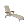 "Stylish Outdoor Lounge Chair with Wooden Accents"