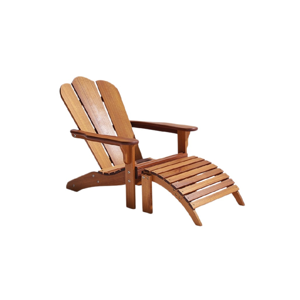 Adirondack Wooden Chair with Footrest