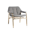 Stylish Gray Upholstered Armchair with Metallic Frame