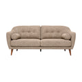 Modern Beige Sofa with Upholstered Cushions and Wooden Legs