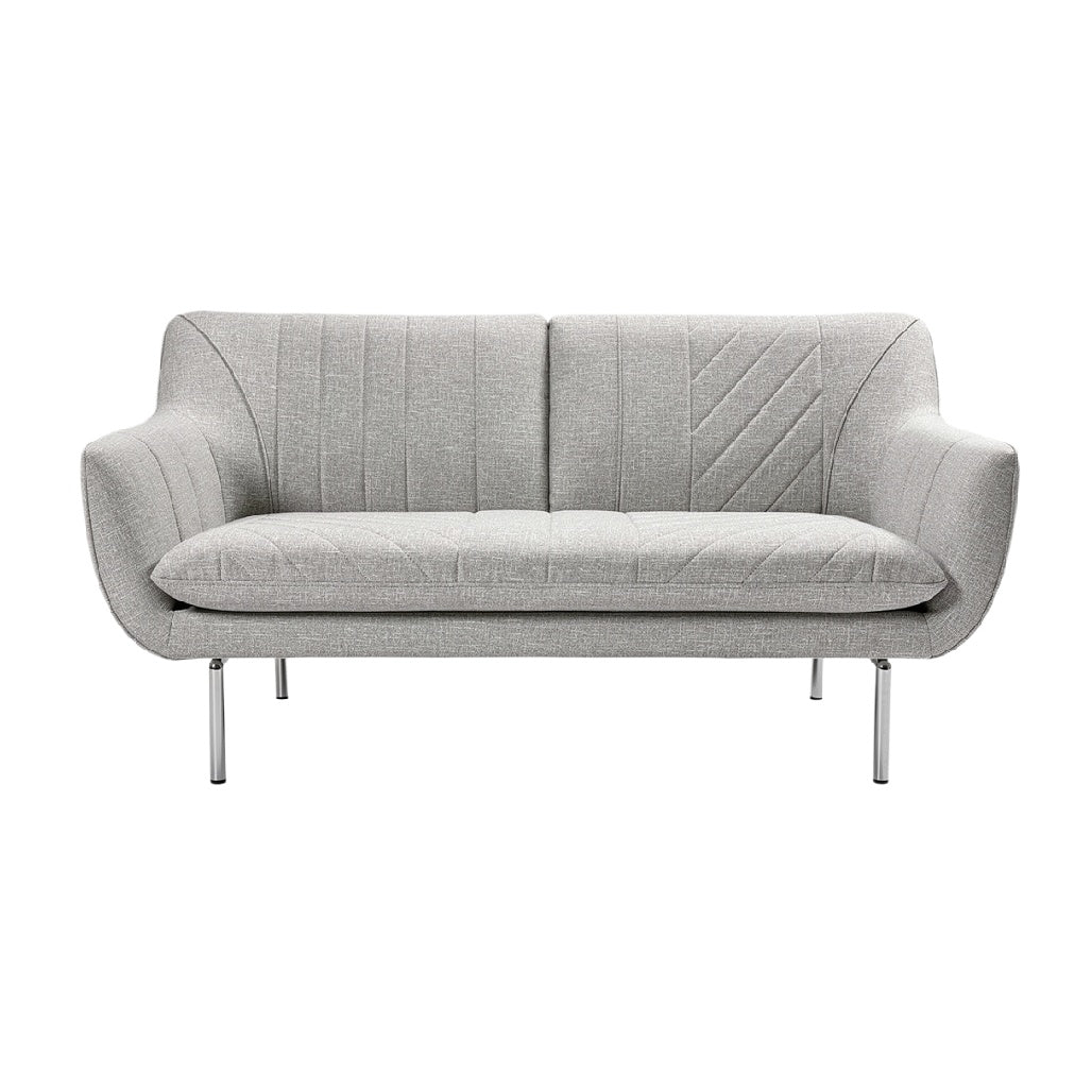 "Modern Gray Upholstered Sofa with Sleek Design"